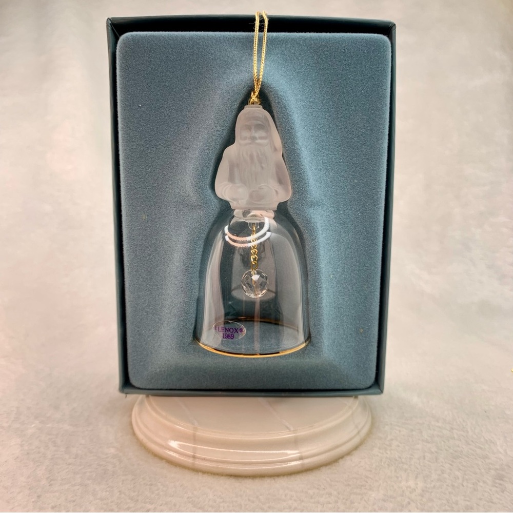 Lenox Crystal Saint Nicholas Bell Ornament Christmas Collectible Vintage 1989
